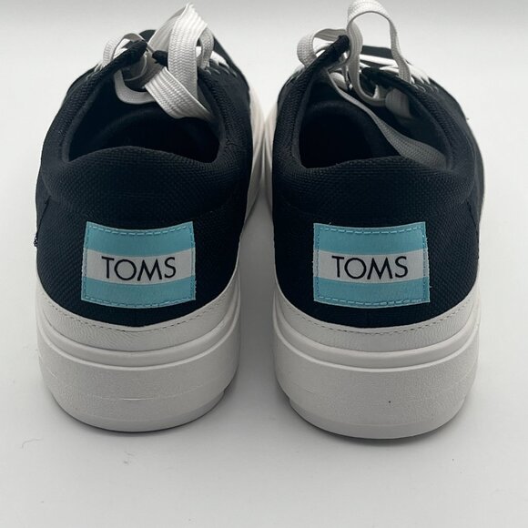 Toms‎ Alpargata Lug Platform Lace Up Sneakers Black/White 6 M Brand New - Picture 2 of 5